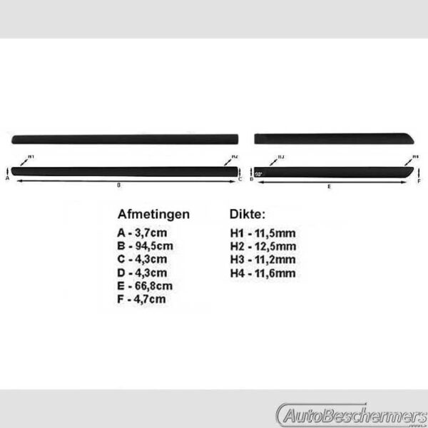 Stootlijsten set zwart Skoda Yeti 10.2013-12.2017 - Afbeelding 4