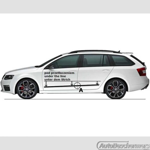 Stootlijsten set zwart Skoda Octavia Combi 06.2013-02.2017 - Afbeelding 4