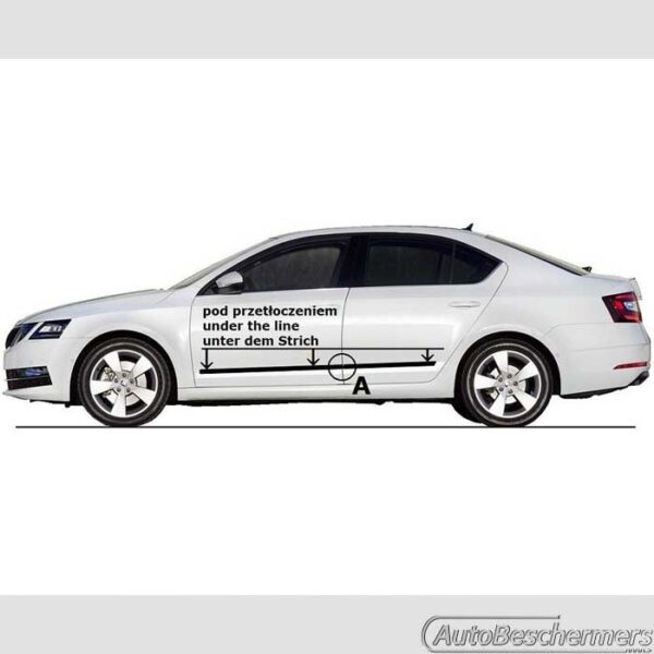 Stootlijsten set zwart Skoda Octavia Sedan 02.2017-03.2020 - Afbeelding 4