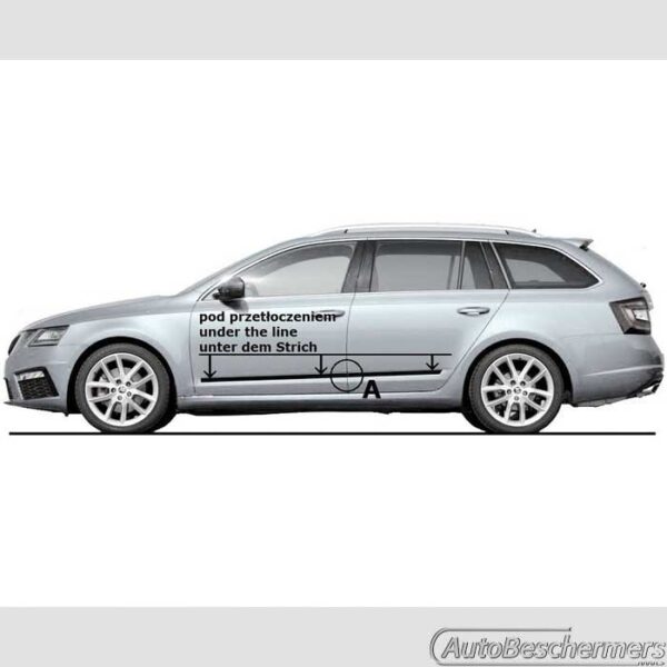 Stootlijsten set zwart Skoda Octavia Combi 02.2017-03.2020 - Afbeelding 4