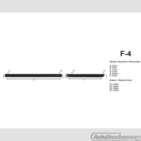 Stootlijsten set zwart Smart ForFour 2004-2006 - Afbeelding 3