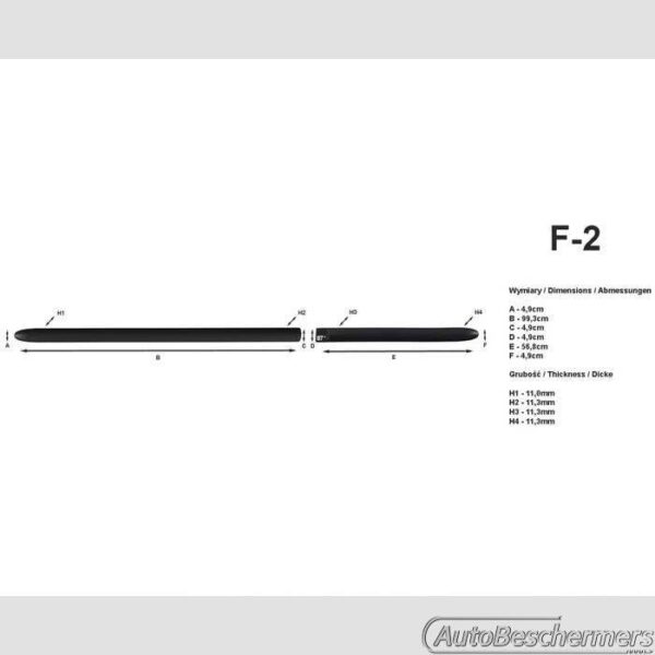 Stootlijsten set zwart Subaru Forester 2008-2010 - Afbeelding 2