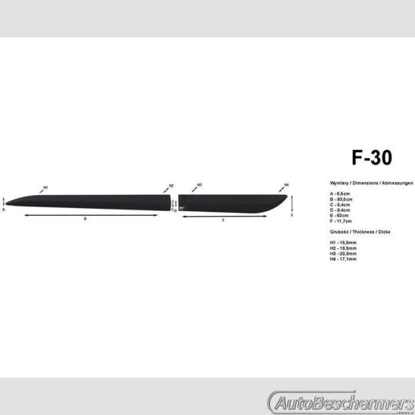 Stootlijsten set zwart Subaru Forester 2011-2012 - Afbeelding 2
