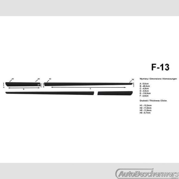 Stootlijsten set zwart Suzuki Swift 3-deurs 05.2005-09.2010 - Afbeelding 3