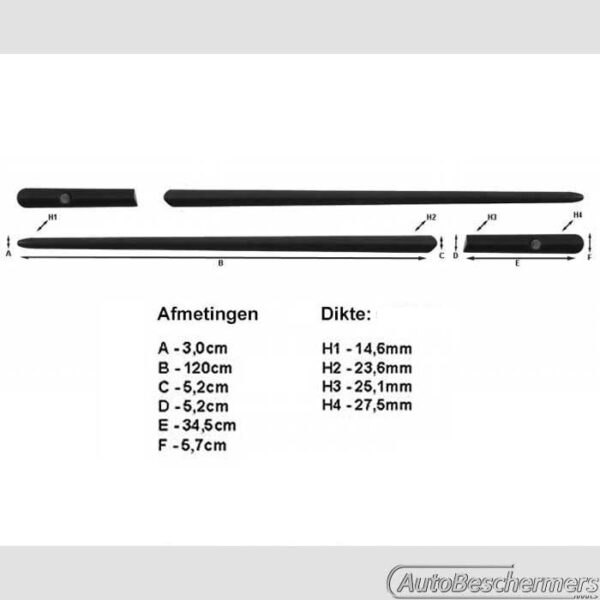 Stootlijsten set zwart Suzuki Swift 3-deurs 09.2010-04.2017 ook Sport 01.2012-05.2018 - Afbeelding 3
