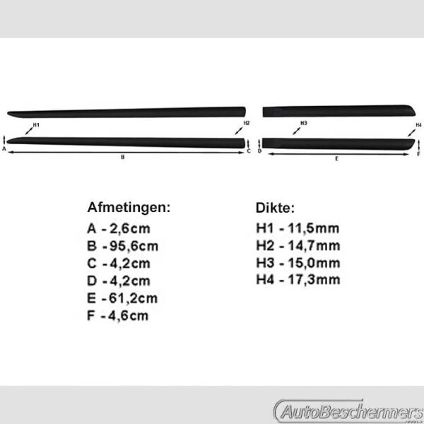 Stootlijsten set zwart Suzuki SX4 Sedan 2008-2013 - Afbeelding 4