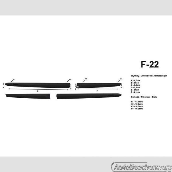Stootlijsten set zwart Suzuki Splash 05.2008- - Afbeelding 4