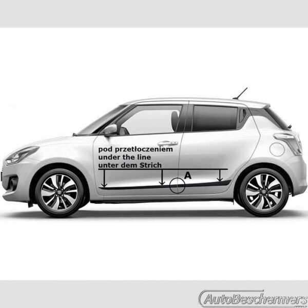 Stootlijsten set zwart Suzuki Swift 5-deurs 04.2017- ook Sport 06.2018- - Afbeelding 5