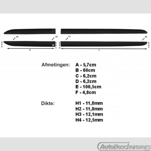 Stootlijsten set zwart small Toyota RAV4 04.2006-02.2013 - Afbeelding 5