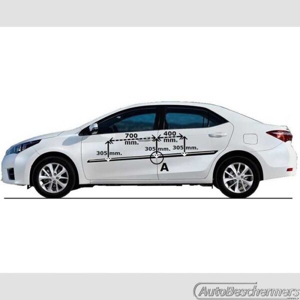 Stootlijsten set zwart Toyota Corolla Sedan 2013-04.2019 - Afbeelding 4