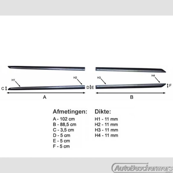 Stootlijsten set zwart Toyota Corolla Sedan 2013-04.2019 - Afbeelding 5