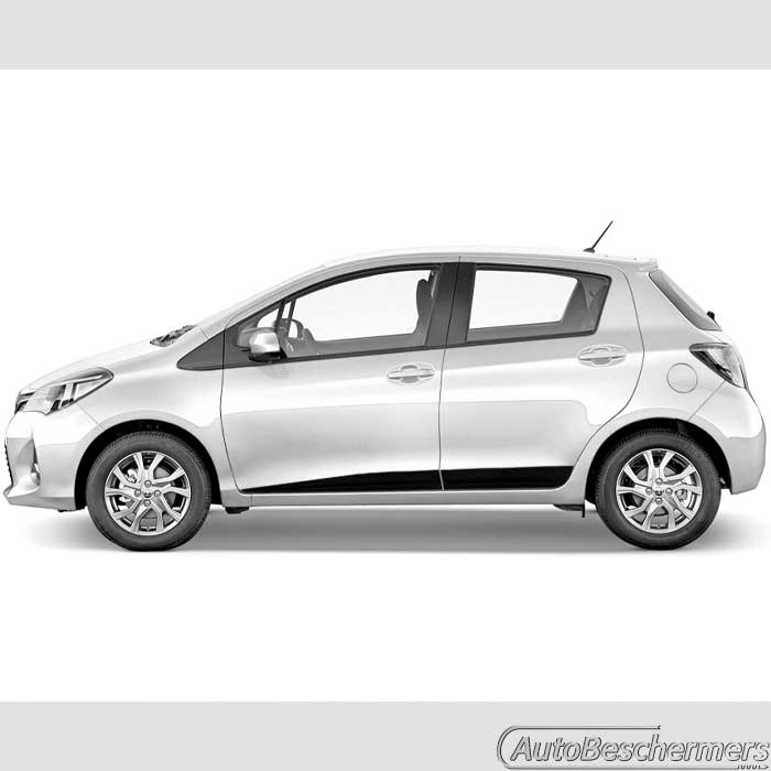 Stootlijsten set zwart breed Toyota Yaris 5-deurs 09.2011-07.2014