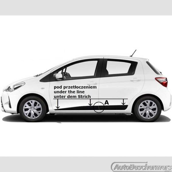 Stootlijsten set zwart breed Toyota Yaris 5-deurs 04.2017-08.2020 - Afbeelding 4