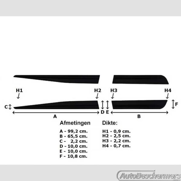 Stootlijsten set zwart breed Toyota Yaris 5-deurs 04.2017-08.2020 - Afbeelding 6
