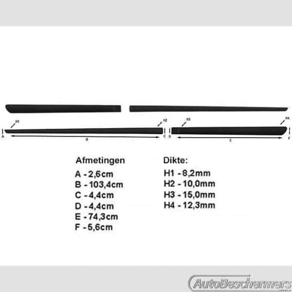 Stootlijsten set zwart Toyota Auris Wagon 07.2013- - Afbeelding 5