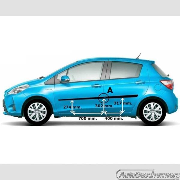 Stootlijsten set zwart Toyota Yaris 5-deurs 04.2017-08.2020 - Afbeelding 3