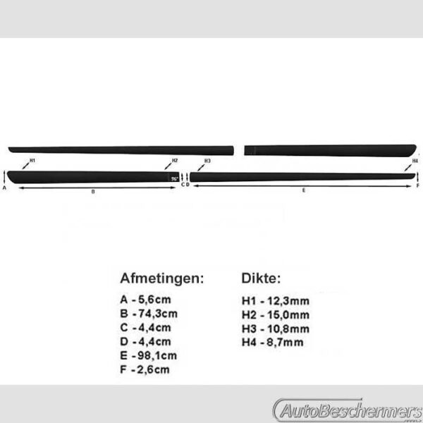 Stootlijsten set zwart Toyota Yaris 5-deurs 04.2017-08.2020 - Afbeelding 4