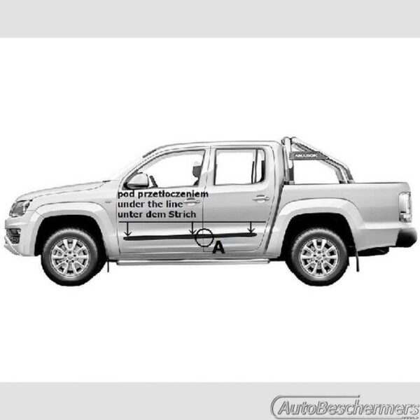 Stootlijsten set zwart Volkswagen Amarok 2016- - Afbeelding 5