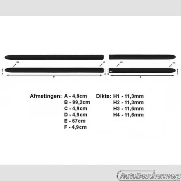 Stootlijsten set zwart Volkswagen Amarok 2016- - Afbeelding 6