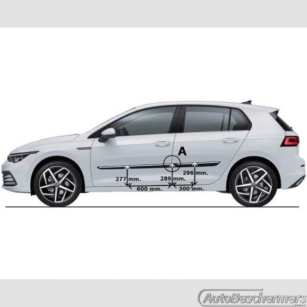 Stootlijsten set zwart-zilver Volkswagen Golf 8 10.2019- - Afbeelding 5