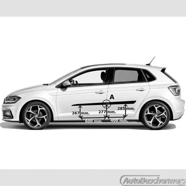 Stootlijsten set zwart Volkswagen Polo VI 10.2017- - Afbeelding 5