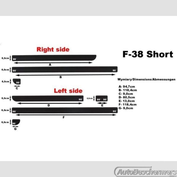 Stootlijsten set zwart Volkswagen Transporter T5 SWB 04.2003-05.2015 - Afbeelding 6