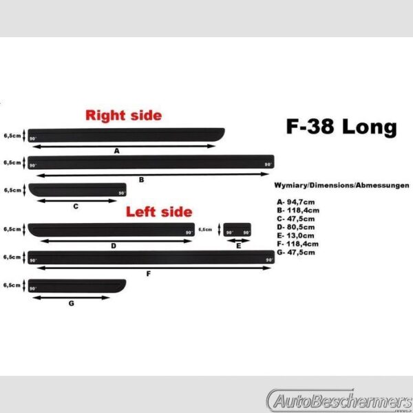 Stootlijsten set zwart Volkswagen Transporter T5 LWB 04.2003-05.2015 - Afbeelding 3