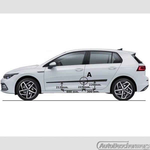 Stootlijsten set zwart Volkswagen Golf 8 10.2019- - Afbeelding 4