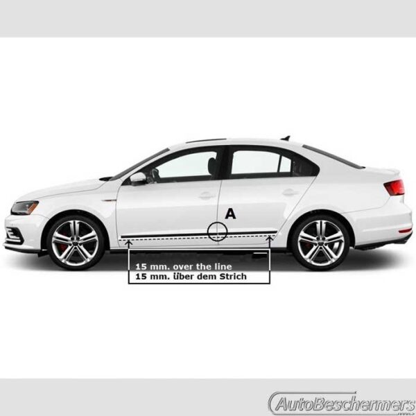 Stootlijsten set zwart Volkswagen Jetta 2014-2018 - Afbeelding 5