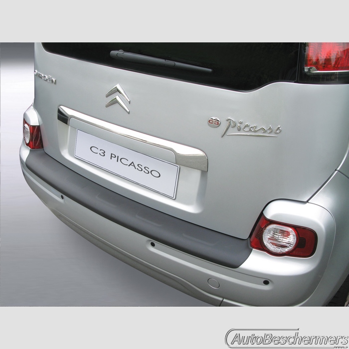 Achterbumperbeschermer zwart met ribbel Citroën C3 Picasso 03.2009-10.2017
