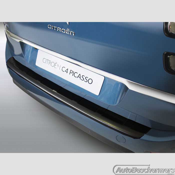 Achterbumperbeschermer zwart met ribbel Citroën C4 Grand Picasso 09.2013-