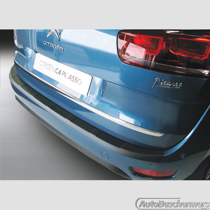 Achterbumperbeschermer zwart met ribbel Citroën C4 Picasso 06.2013-