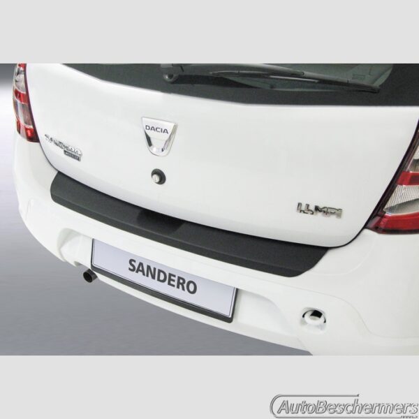 Achterbumperbeschermer zwart met ribbel Dacia Sandero en Sandero Stepway 12.2012-12.2020