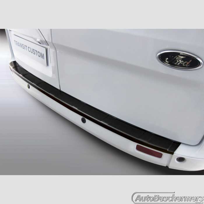 Achterbumperbeschermer zwart met ribbel Ford Transit Custom en Tourneo Custom 2014-
