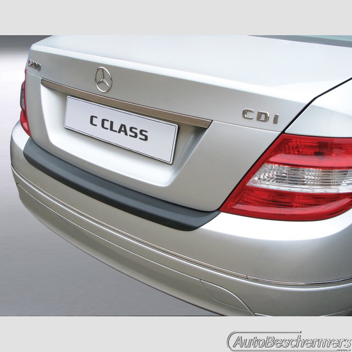 Achterbumperbeschermer zwart Mercedes C-Klasse W204 4-deurs Sedan 03.2007-02.2011 niet Sport