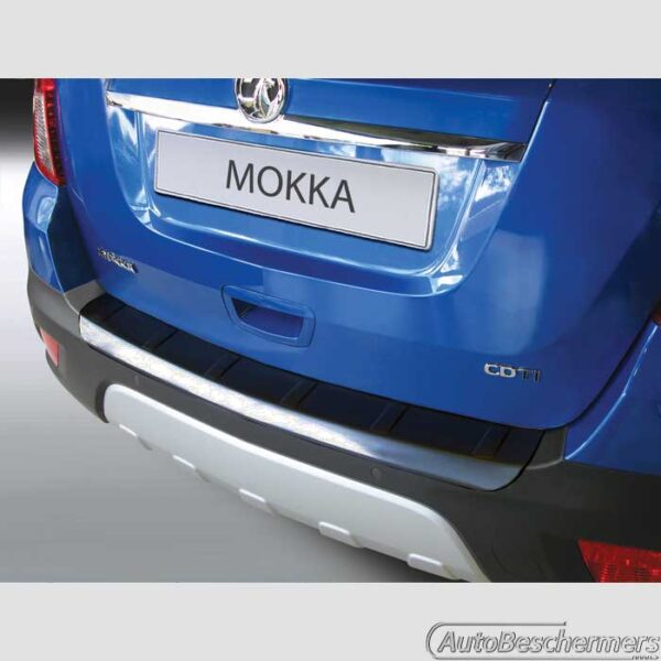Achterbumperbeschermer zwart met ribbel Opel Mokka 11.2012-08.2016