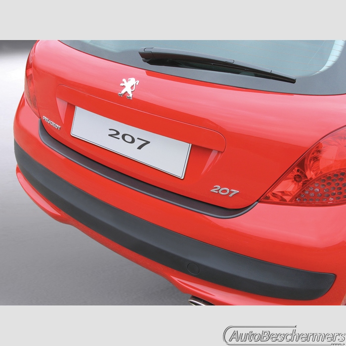 Achterbumperbeschermer zwart Peugeot 207 3- en 5-deurs 03.2006- niet 207CC