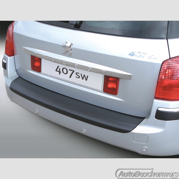 Achterbumperbeschermer zwart Peugeot 407SW -03.2009
