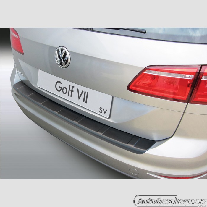 Achterbumperbeschermer zwart met ribbel Volkswagen Golf 7 Sportsvan 05.2014-07.2020
