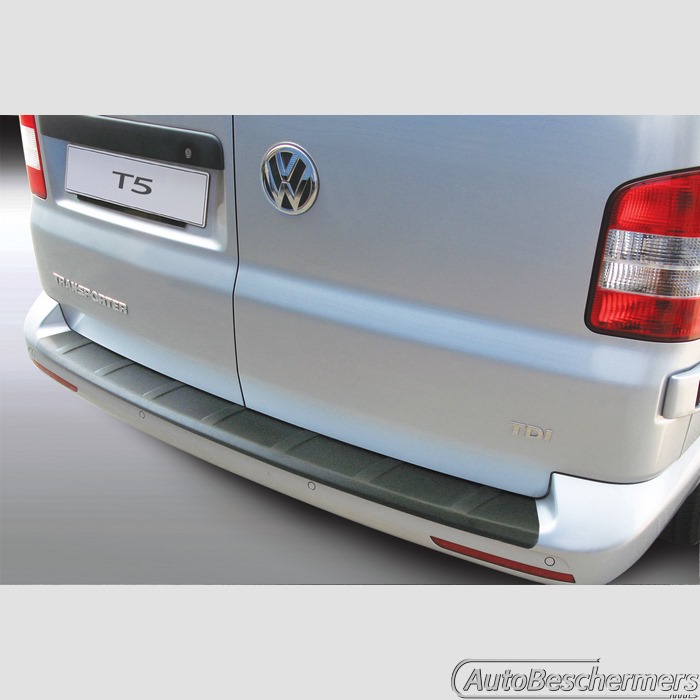 Achterbumperbeschermer zwart Volkswagen Transporter T5 06.2012-05.2015 gespoten bumpers ribbel