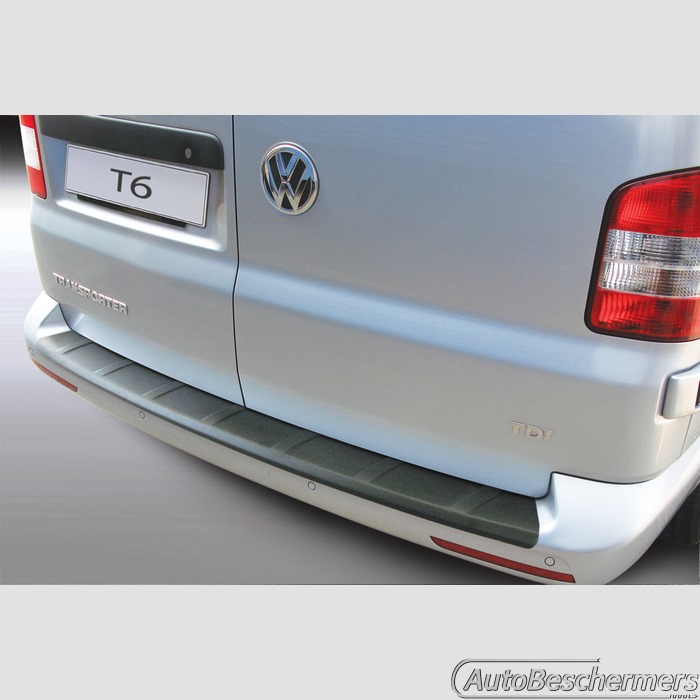 Achterbumperbeschermer zwart met ribbel Volkswagen Transporter T6 06.2015- met achterdeuren