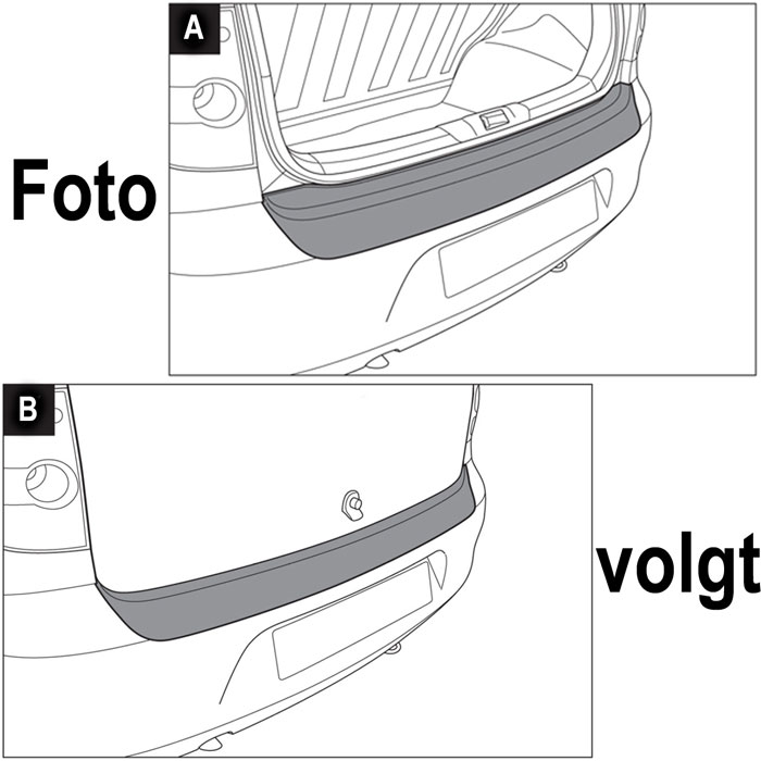 Achterbumperbeschermer zwart Volkswagen Transporter T6 06.2015- met achterdeuren