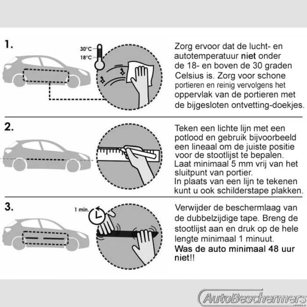 Stootlijsten set zwart Meriva B 06.2010-04.2017 - Afbeelding 4