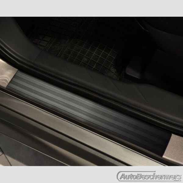 Universele zwart rubberen dorpelbeschermers 2x 95x6 cm en 2x 50x6 cm