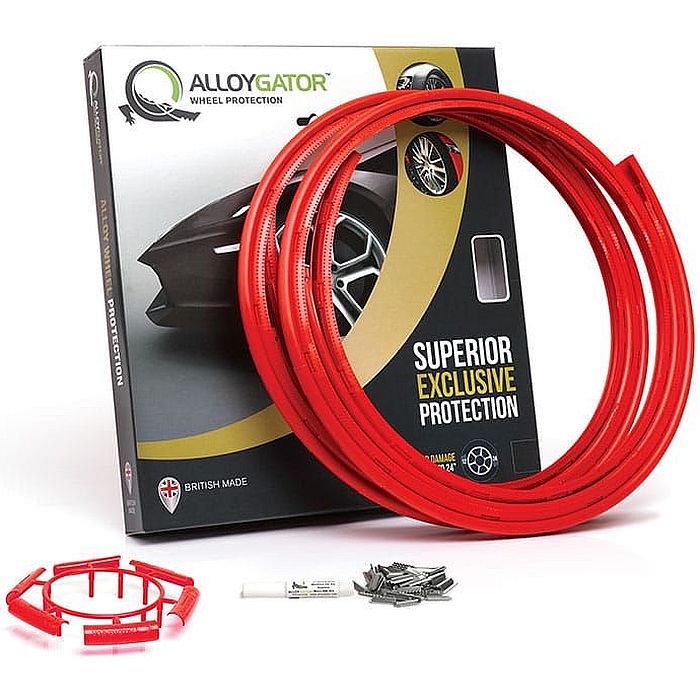 Velgrandbeschermer AlloyGator ROOD kunststof set a 4 stuks voor 12-24 inch velgen
