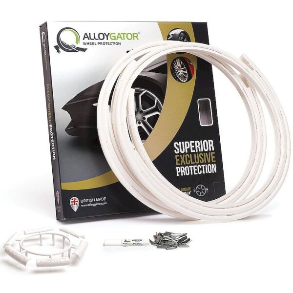 Velgrandbeschermer AlloyGator WIT kunststof set a 4 stuks voor 12-24 inch velgen