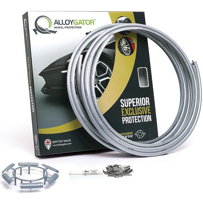 Velgrandbeschermer AlloyGator ZILVER-GRIJS kunststof set a 4 stuks voor 12-24 inch velgen