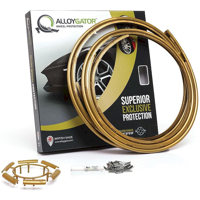 Velgrandbeschermer AlloyGator GOUD kunststof set a 4 stuks voor 12-24 inch velgen