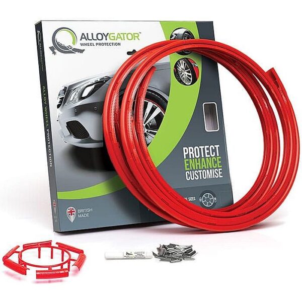 Velgrandbeschermer AlloyGator ROOD kunststof set a 4 stuks voor 12-19 inch velgen