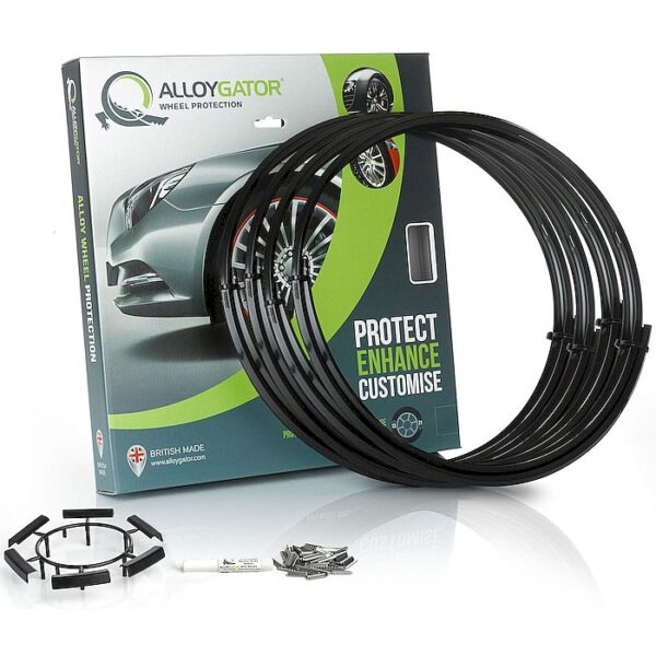 Velgrandbeschermer AlloyGator ZWART kunststof set a 4 stuks voor 12-19 inch velgen